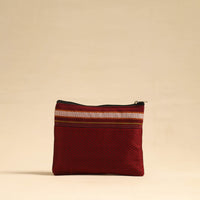 Maroon - Khun Fabric Quilted Cotton Utility Pouch 02