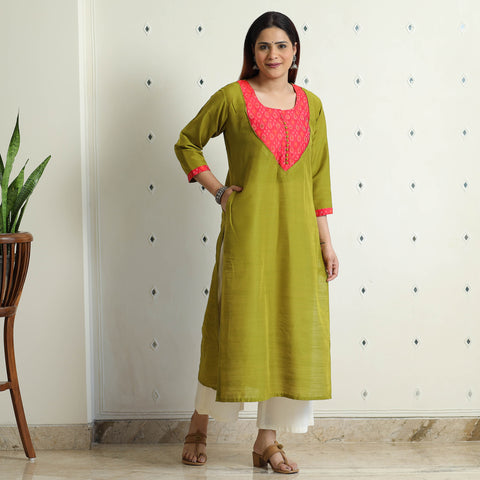 plain silk kurta