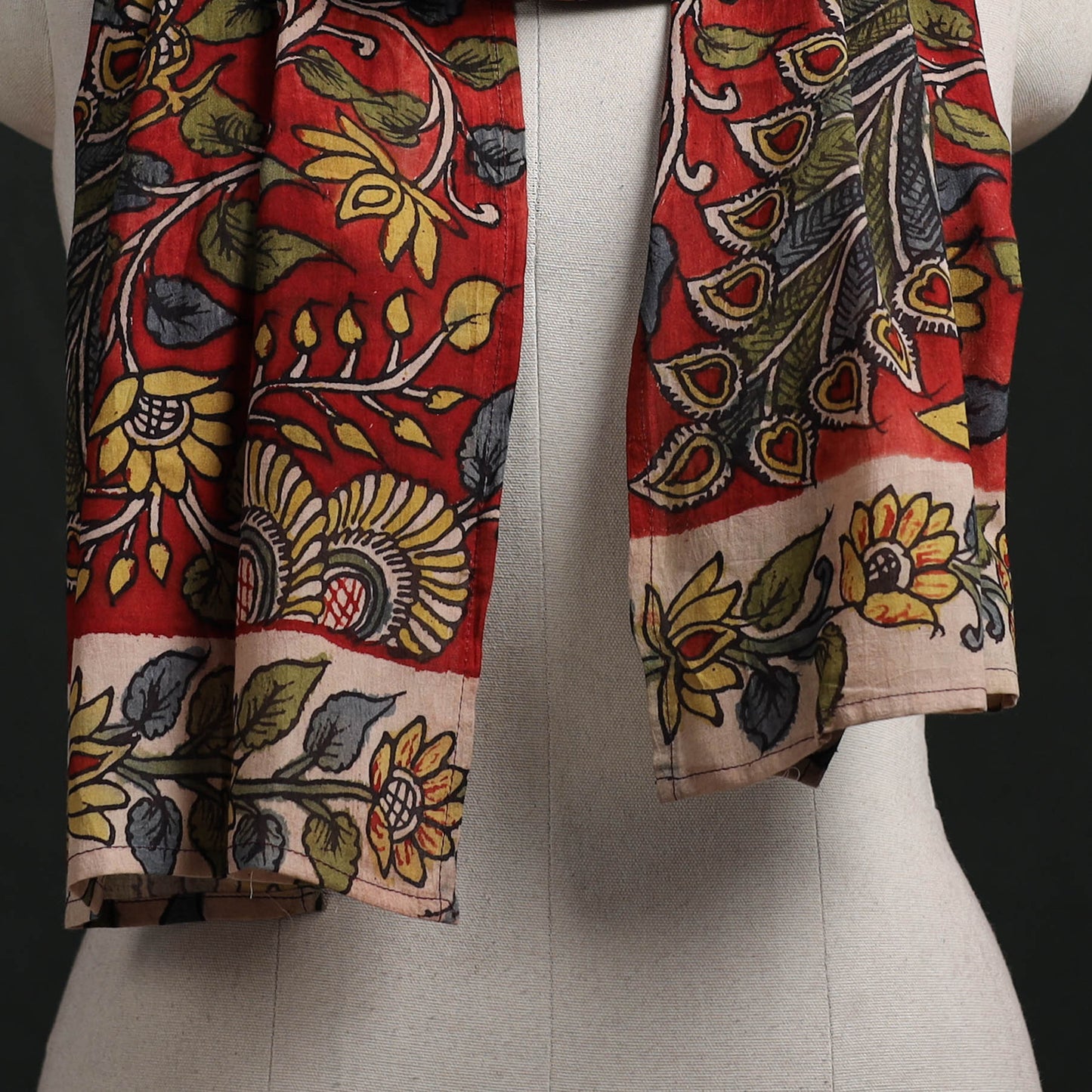 Kalamkari Handpainted Cotton Stole 02