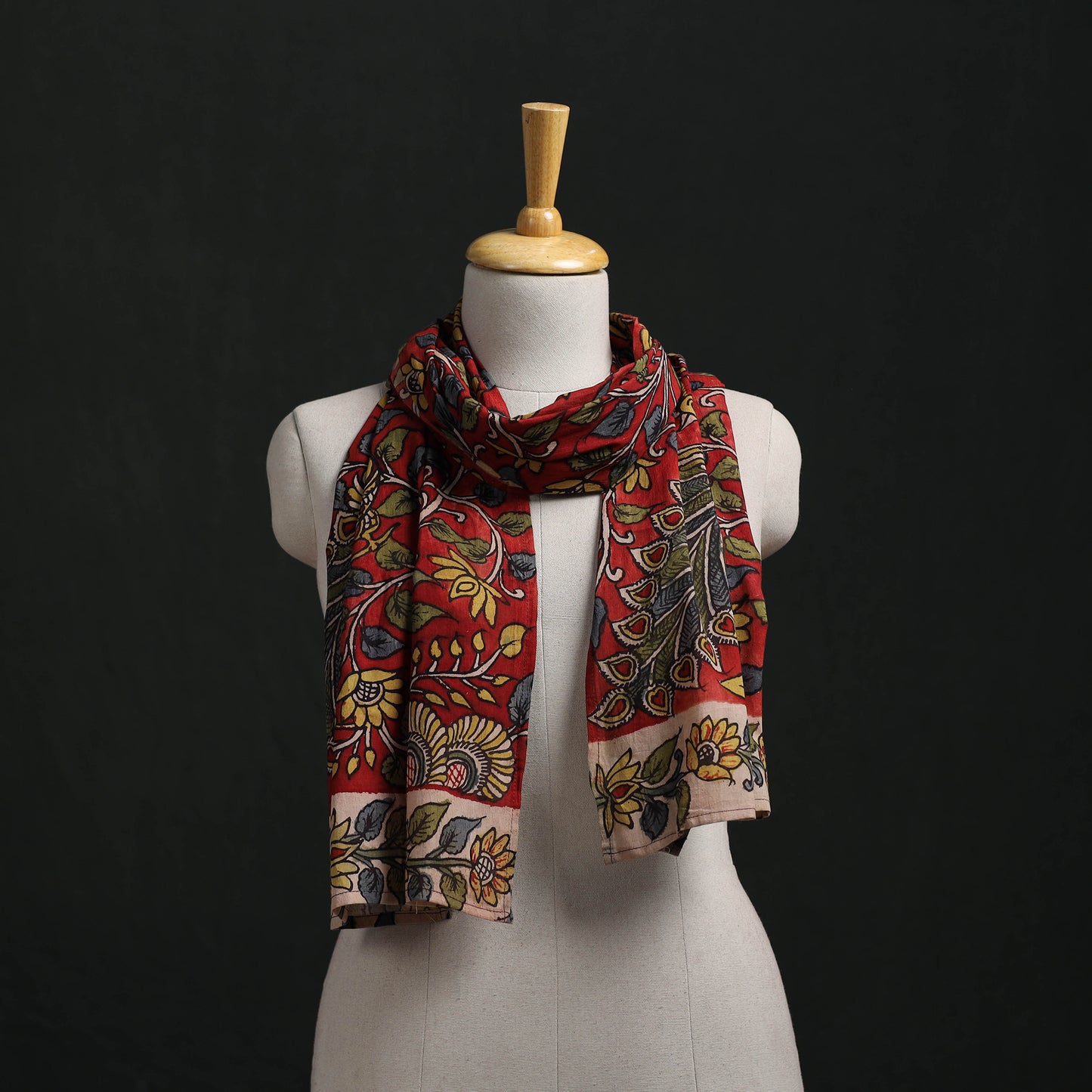 Kalamkari Handpainted Cotton Stole 02