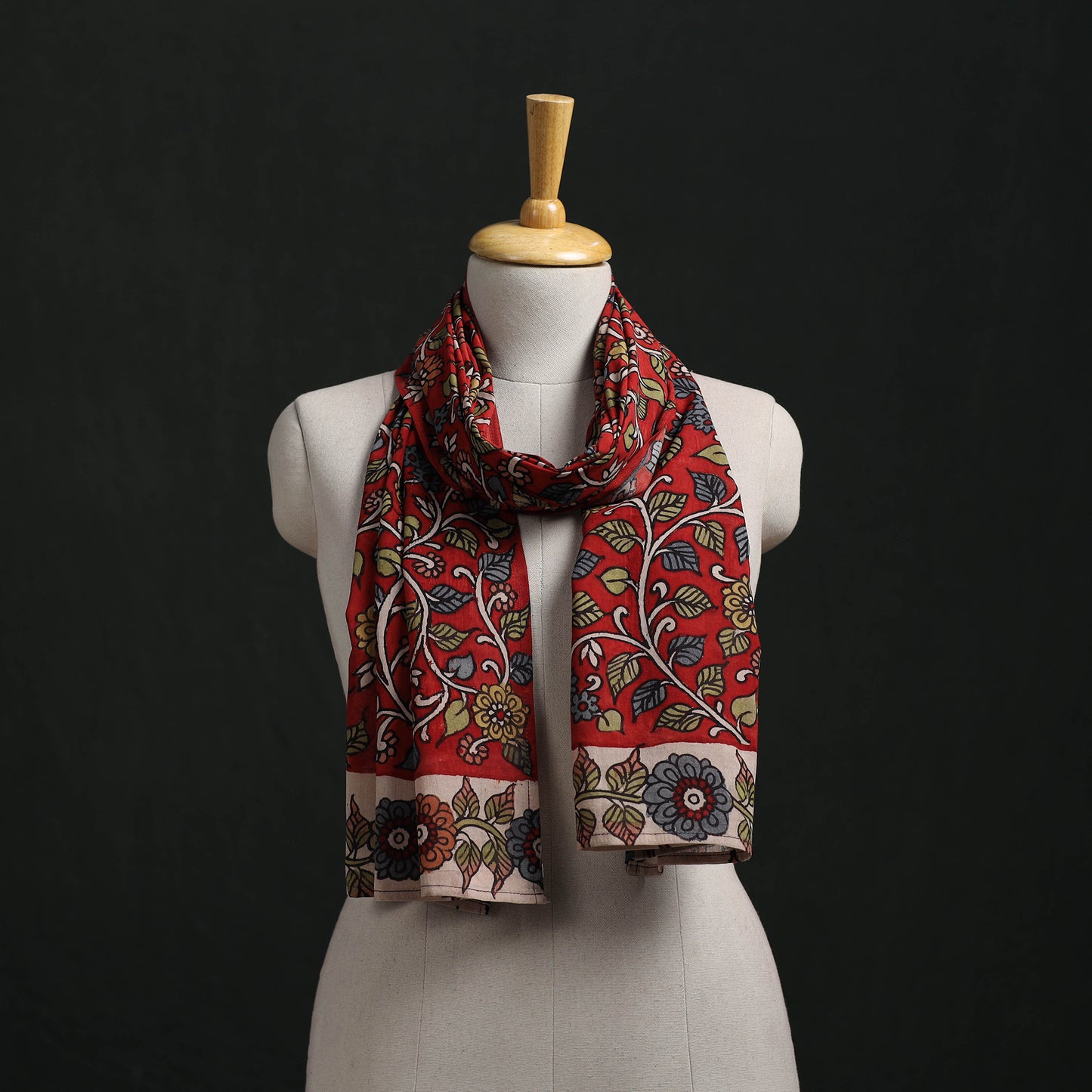 Kalamkari Handpainted Cotton Stole 04