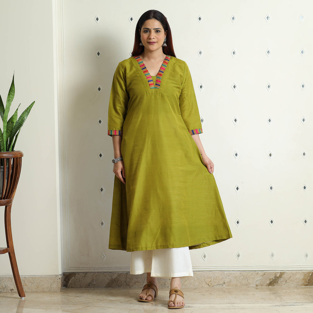 plain silk kurta