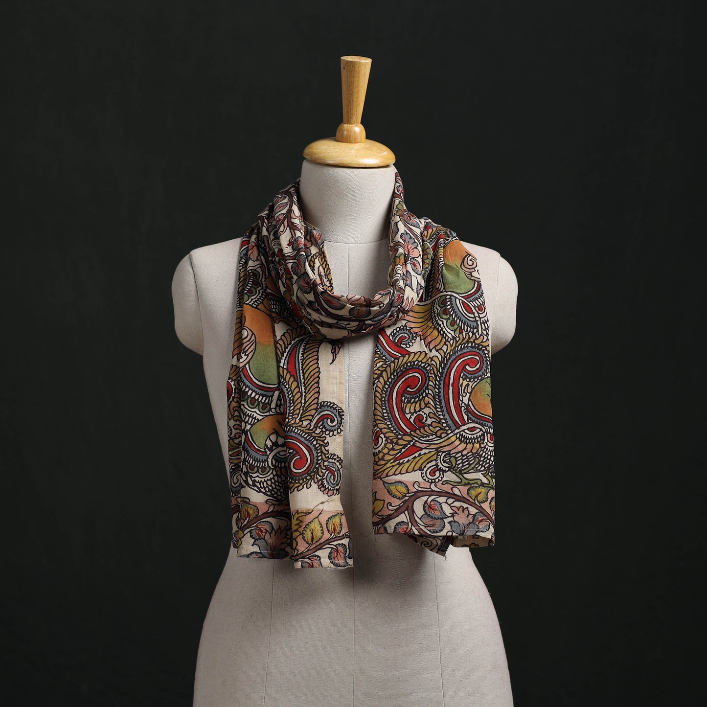 Kalamkari Handpainted Cotton Stole 05