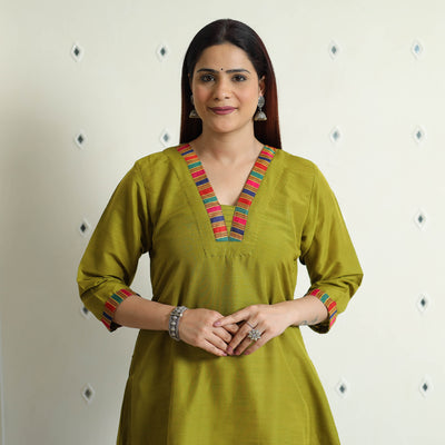 plain silk kurta