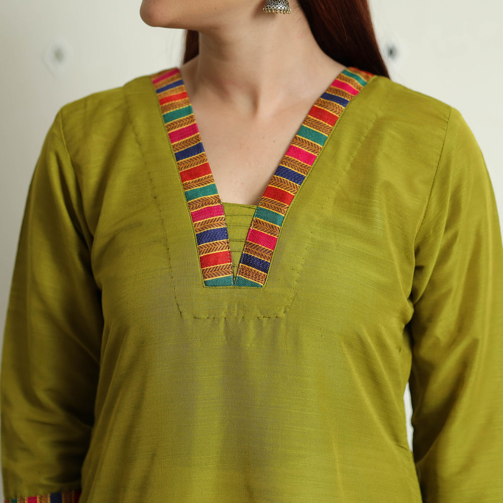 plain silk kurta