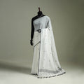 Handloom Pure Mul Cotton Phulia Jamdani Saree with Tassels  23