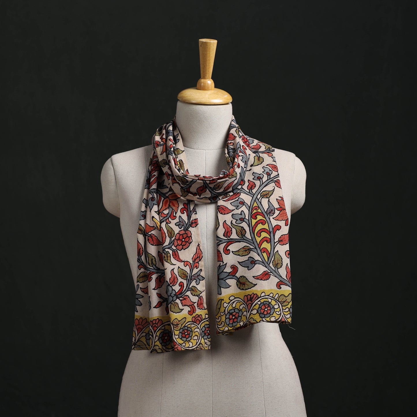 Kalamkari Handpainted Cotton Stole 09