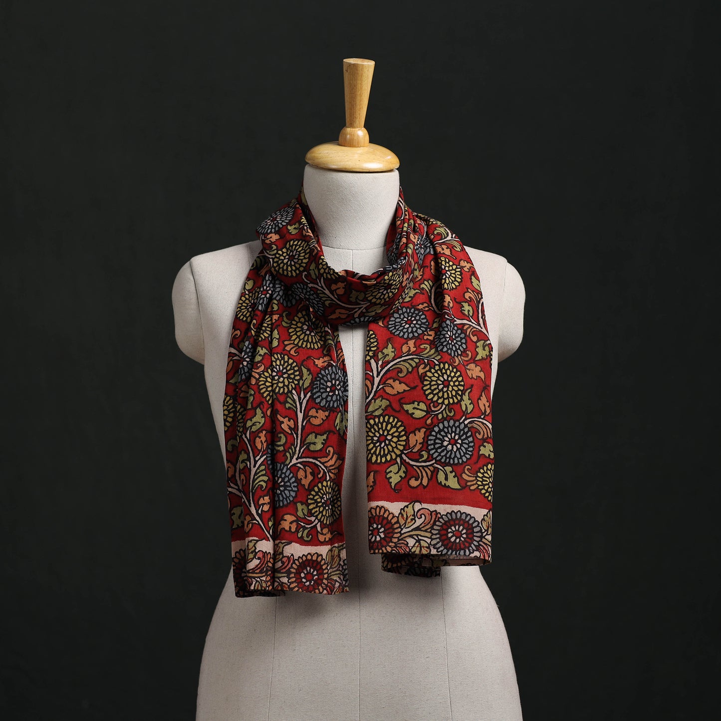 Kalamkari Handpainted Cotton Stole 10