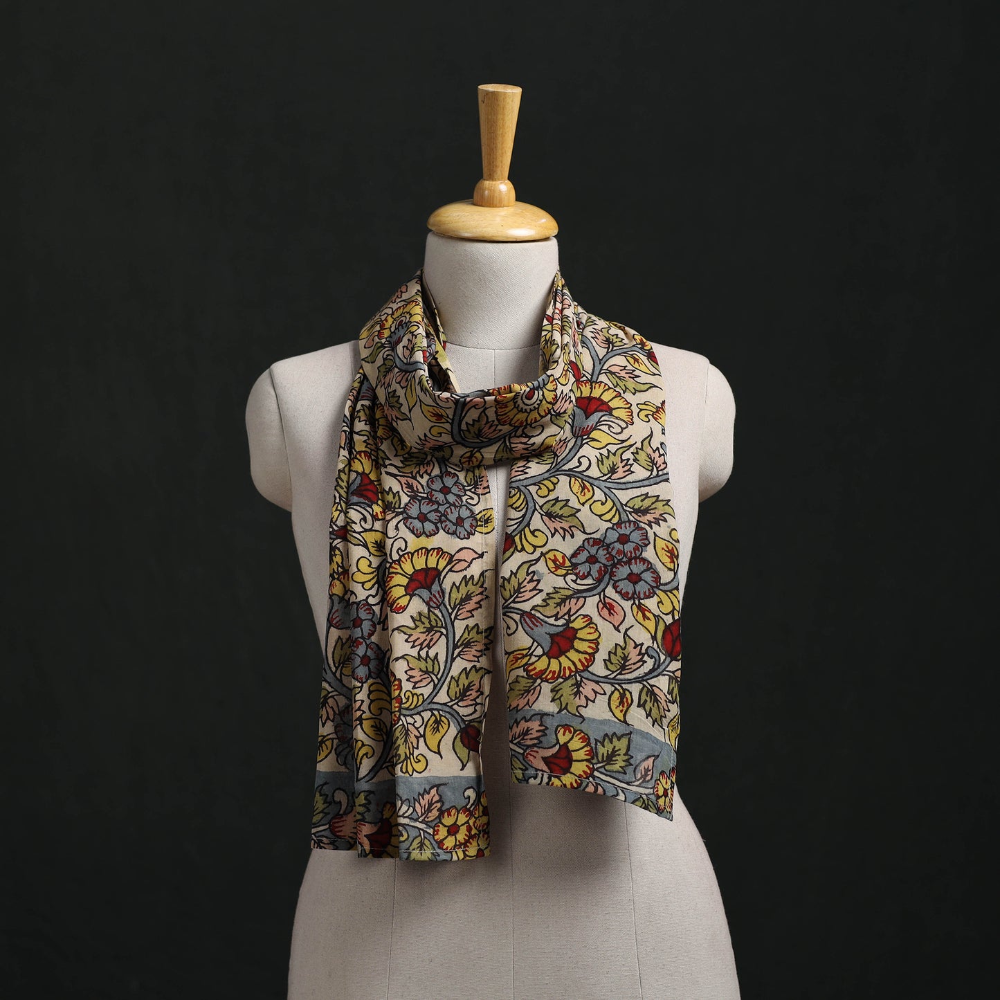 Kalamkari Handpainted Cotton Stole 12