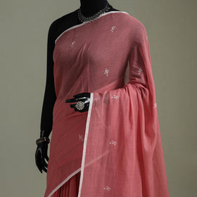 Handloom Pure Mul Cotton Phulia Jamdani Saree with Tassels  25