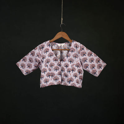 Sanganeri Hand Block Print Cotton Readymade Blouse 11