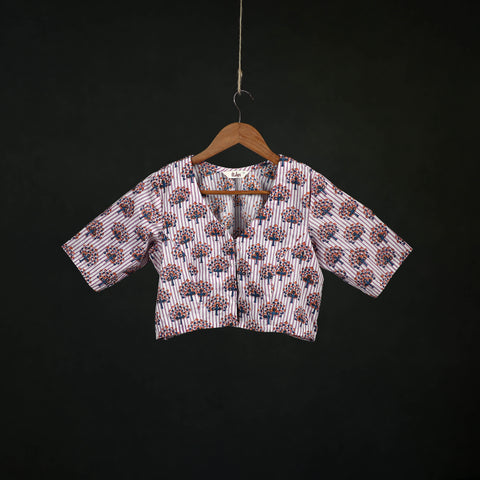 Sanganeri Hand Block Print Cotton Readymade Blouse 11