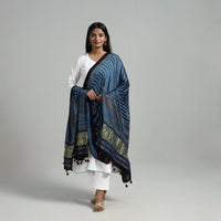 Blue - Modal Silk Block Print Ajrakh Dupatta 02