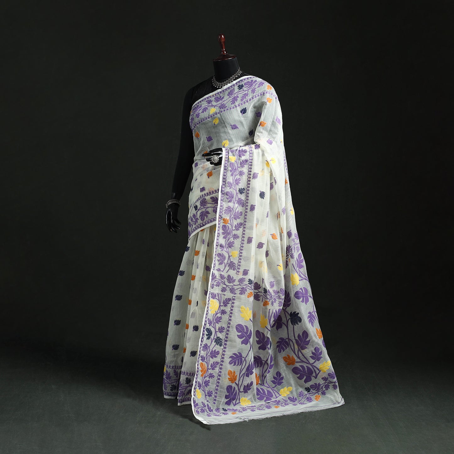 Silk Cotton Dhakai Jamdani Saree 04