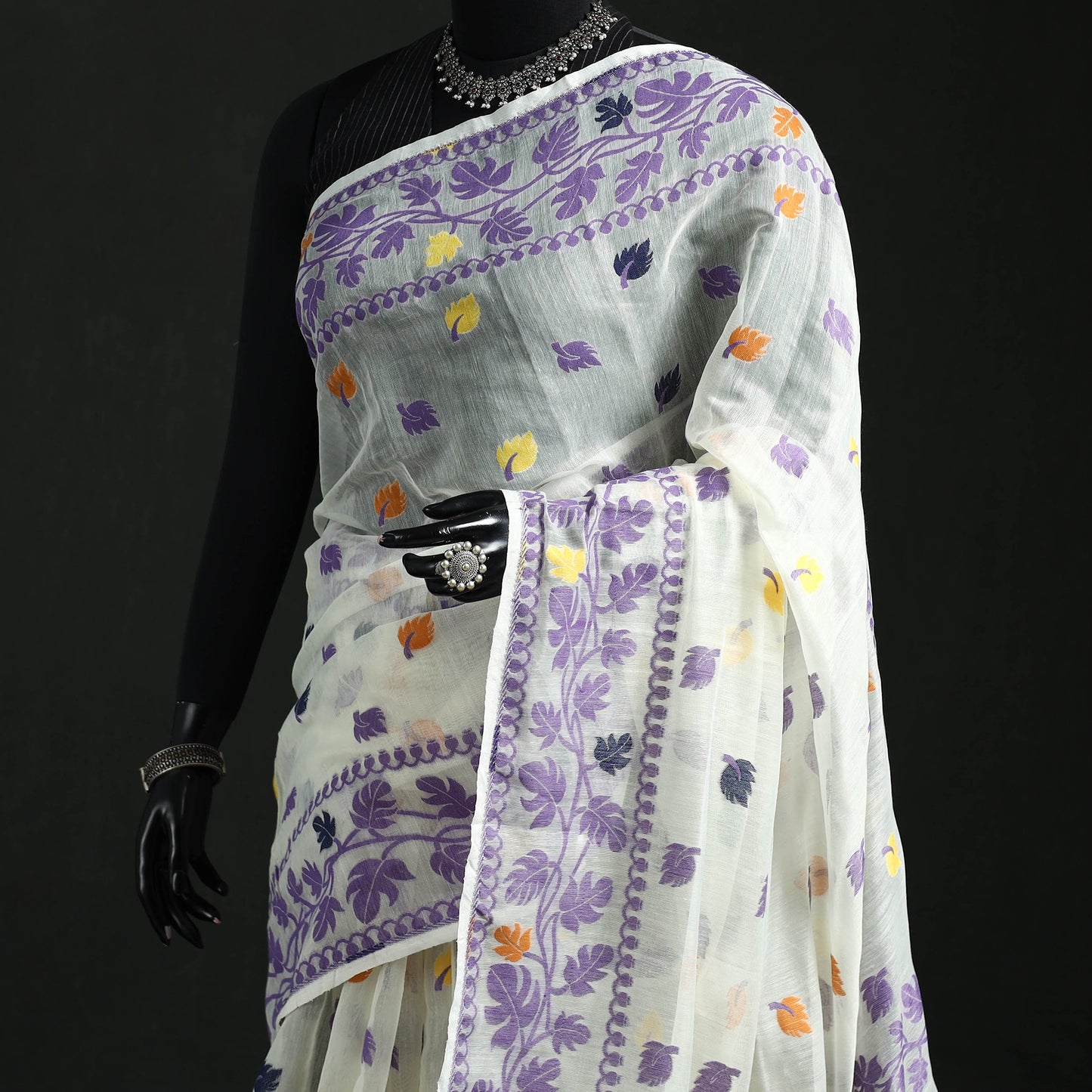 Silk Cotton Dhakai Jamdani Saree 04