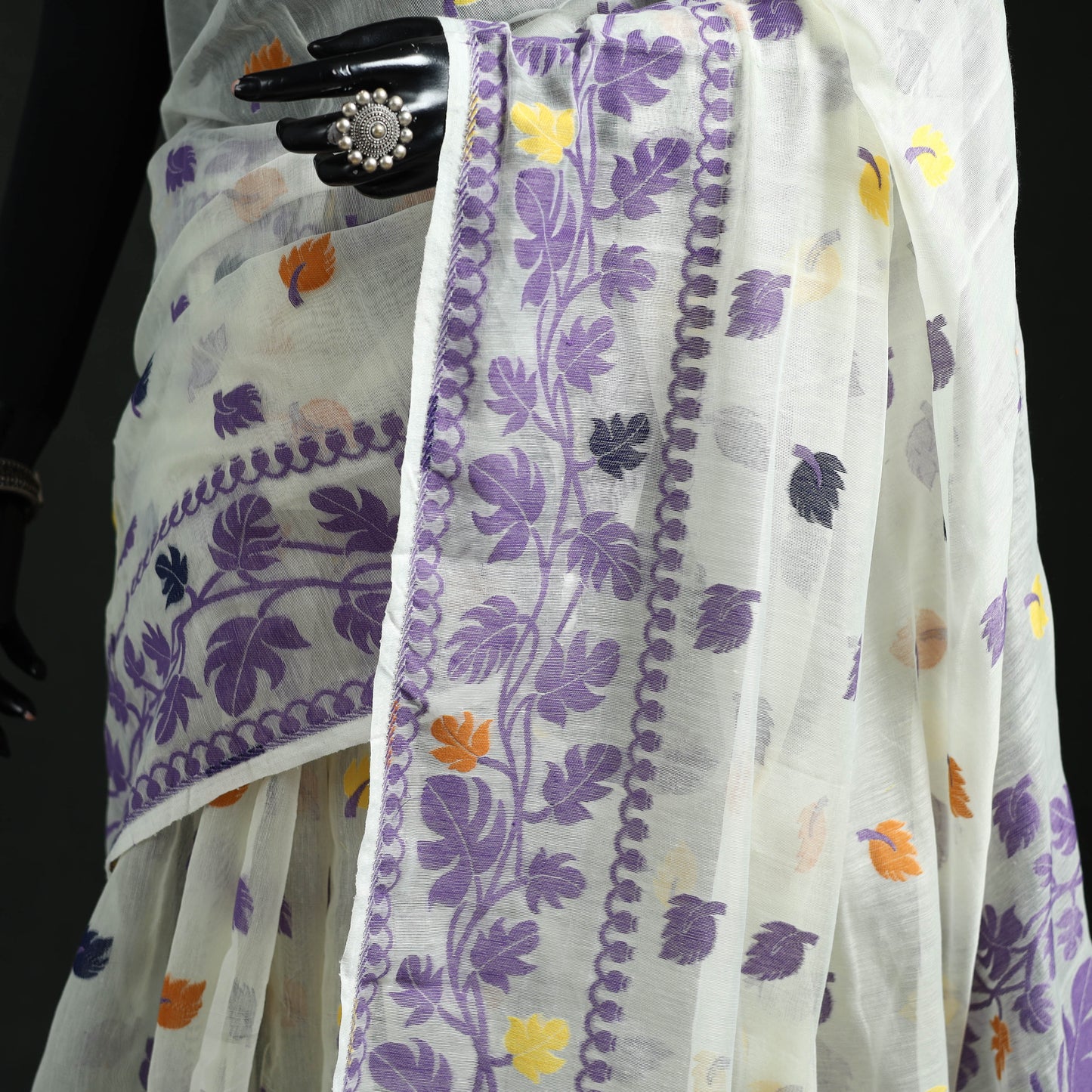 Silk Cotton Dhakai Jamdani Saree 04