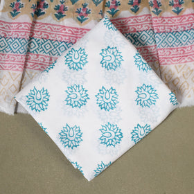 Beige - 3pc cotton sanganeri unstitched dress material 04