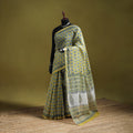 Yellow - Sanganeri Hand Block Print Kota Doria Cotton Saree 02