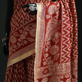 Kota Doria Cotton Printed Kalamkari Saree 04