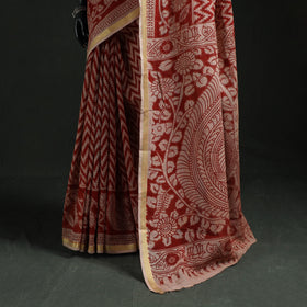 Kota Doria Cotton Printed Kalamkari Saree 04