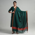Green - Dharwad Cotton Kurta with Palazzo & Dupatta Set