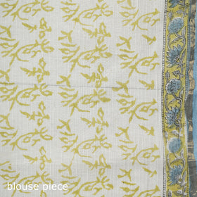 Blue - Sanganeri Hand Block Print Kota Doria Cotton Saree 04