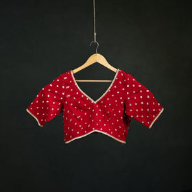 Bandhani Tie-Dye Cotton Readymade Blouse with Gota Work 01