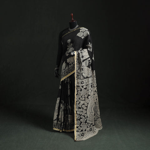 Kota Doria Cotton Printed Kalamkari Saree 02