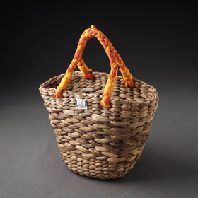  Brown Handcrafted Organic Water Hyacinth Magnificent Basket 