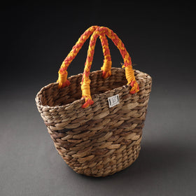 Brown Handcrafted Organic Water Hyacinth Magnificent Basket 