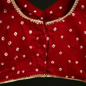 Bandhani Tie-Dye Cotton Readymade Blouse with Gota Work 01