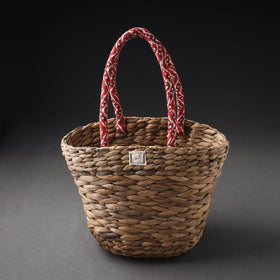  Brown Handcrafted Organic Water Hyacinth Magnificent Basket 