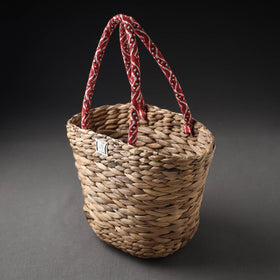  Brown Handcrafted Organic Water Hyacinth Magnificent Basket 