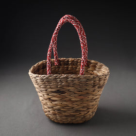  Brown Handcrafted Organic Water Hyacinth Magnificent Basket 
