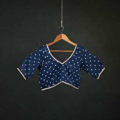 Bandhani Tie-Dye Cotton Readymade Blouse with Gota Work 02