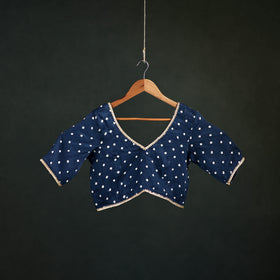 Bandhani Tie-Dye Cotton Readymade Blouse with Gota Work 02