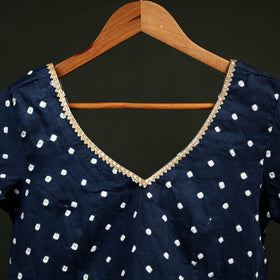 Bandhani Tie-Dye Cotton Readymade Blouse with Gota Work 02