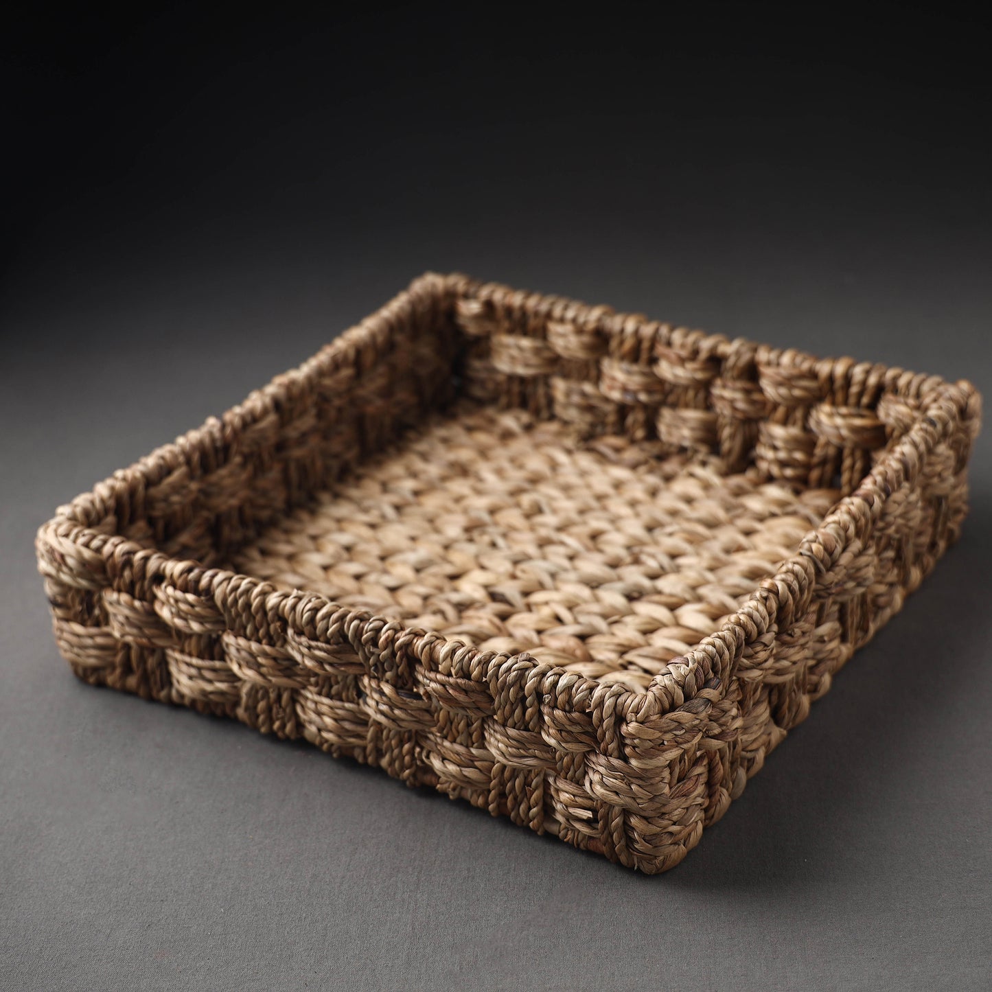 Handcrafted Organic Water Hyacinth Multipurpose Square Tray