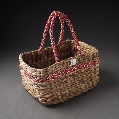 Handcrafted Organic Water Hyacinth Basket