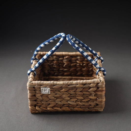 Handcrafted Organic Water Hyacinth Regal Basket