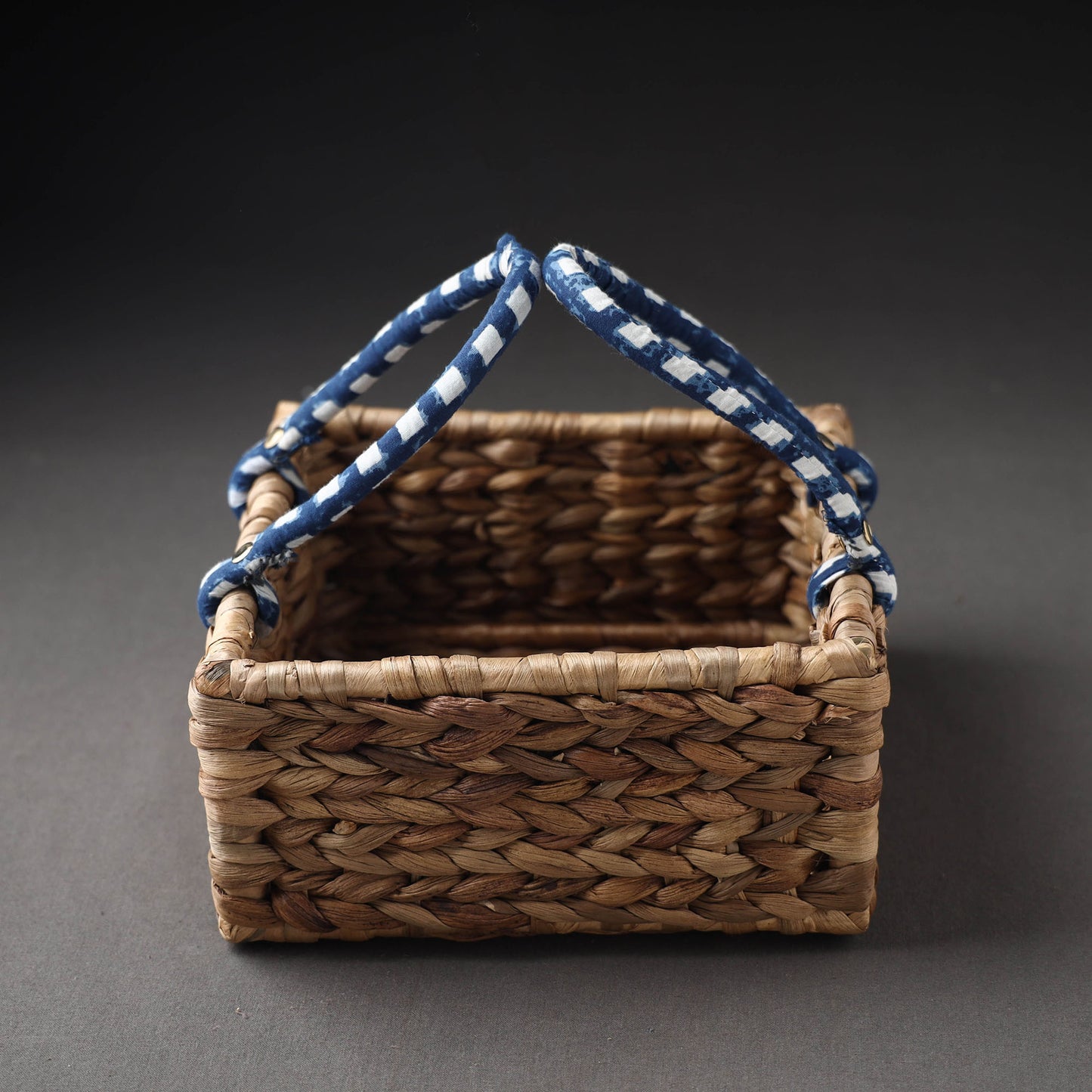 Handcrafted Organic Water Hyacinth Regal Basket