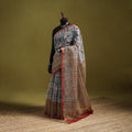 Multicolor - Sanganeri Hand Block Print Kota Doria Cotton Saree 12