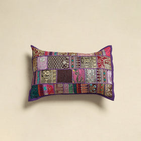 Khambadiya Patchwork Hand Embroidered Pillow Cover 02