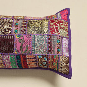 Khambadiya Patchwork Hand Embroidered Pillow Cover 02
