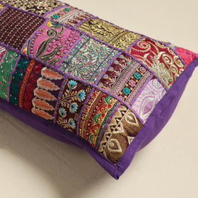 Khambadiya Patchwork Hand Embroidered Pillow Cover 02