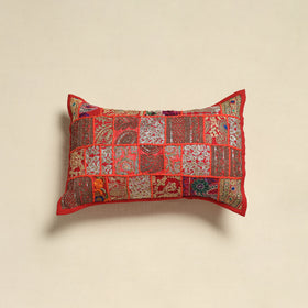 Khambadiya Patchwork Hand Embroidered Pillow Cover 03