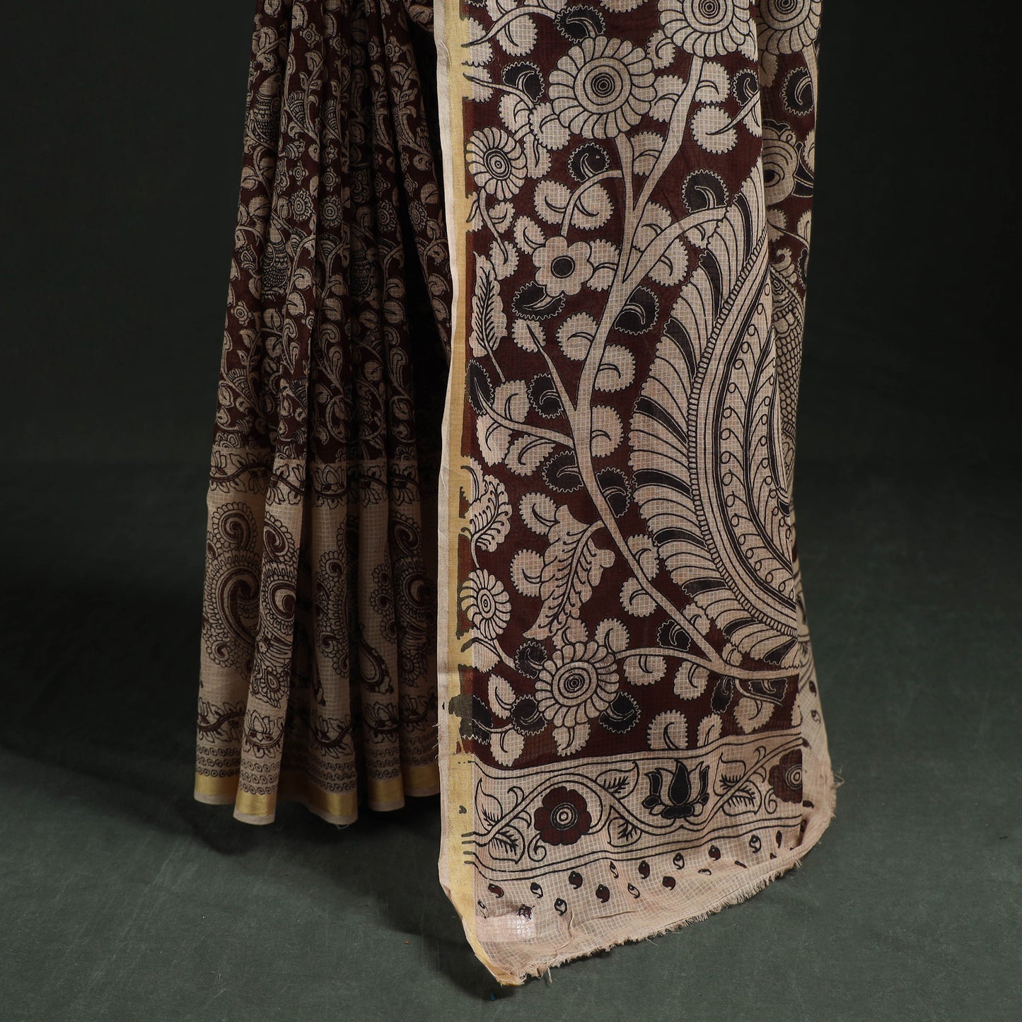 Kota Doria Cotton Printed Kalamkari Saree 10