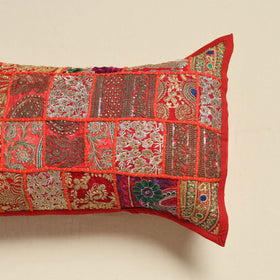 Khambadiya Patchwork Hand Embroidered Pillow Cover 03