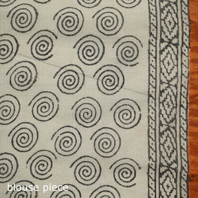 Blue - Sanganeri Hand Block Print Kota Doria Cotton Saree 14