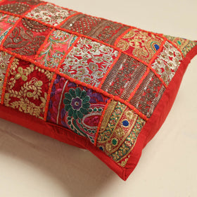 Khambadiya Patchwork Hand Embroidered Pillow Cover 03